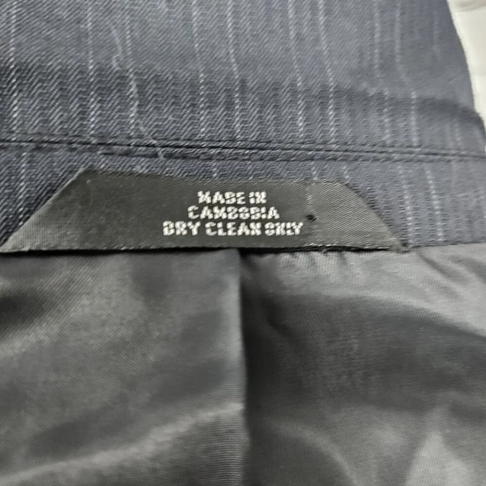 Haggar Navy Suit Up System 2 Button Notch Vented Full 2 Piece Set 46L (36x32)